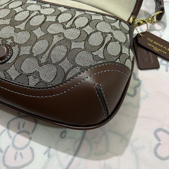 Signature Jacquard Top Handle Shoulder Bag Coach - Picture 7 of 12